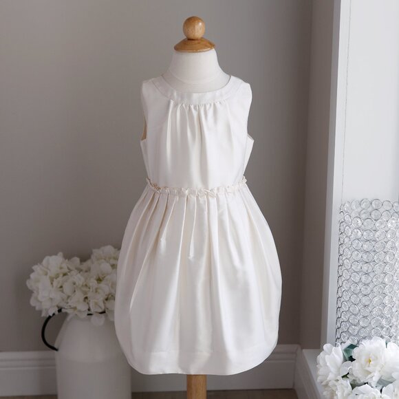 Ivory Creme Silk Dress J. Crew Kids Party Flower Girl Recital Special Occasision - Picture 1 of 6